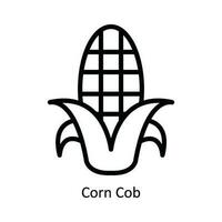 Corn Cob Vector  outline Icon Design illustration. Nature and ecology Symbol on White background EPS 10 File