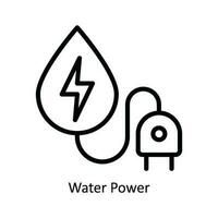 Water Power Vector  outline Icon Design illustration. Nature and ecology Symbol on White background EPS 10 File