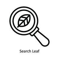 Search Leaf Vector  outline Icon Design illustration. Nature and ecology Symbol on White background EPS 10 File