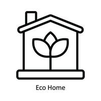 Eco Home Vector  outline Icon Design illustration. Nature and ecology Symbol on White background EPS 10 File