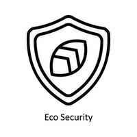 Eco Security Vector  outline Icon Design illustration. Nature and ecology Symbol on White background EPS 10 File