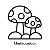 Mushroom Vector  outline Icon Design illustration. Nature and ecology Symbol on White background EPS 10 File