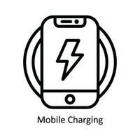 Mobile Charging Vector  outline Icon Design illustration. Nature and ecology Symbol on White background EPS 10 File