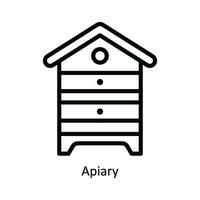 Apiary Vector  outline Icon Design illustration. Nature and ecology Symbol on White background EPS 10 File