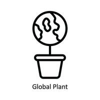 Global Plant Vector  outline Icon Design illustration. Nature and ecology Symbol on White background EPS 10 File