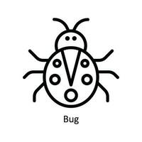 Bug Vector  outline Icon Design illustration. Nature and ecology Symbol on White background EPS 10 File