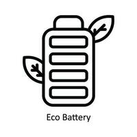 Eco Battery Vector  outline Icon Design illustration. Nature and ecology Symbol on White background EPS 10 File