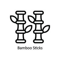 Bamboo Sticks Vector  outline Icon Design illustration. Nature and ecology Symbol on White background EPS 10 File