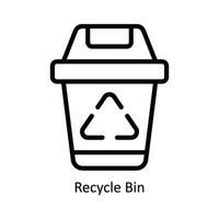 Recycle Bin Vector  outline Icon Design illustration. Nature and ecology Symbol on White background EPS 10 File