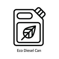 Eco Diesel Can  Vector  outline Icon Design illustration. Nature and ecology Symbol on White background EPS 10 File