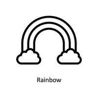 Rainbow Vector  outline Icon Design illustration. Nature and ecology Symbol on White background EPS 10 File