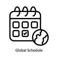 Global Schedule Vector  outline Icon Design illustration. Nature and ecology Symbol on White background EPS 10 File