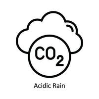 Acidic Rain Vector  outline Icon Design illustration. Nature and ecology Symbol on White background EPS 10 File