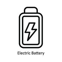 Electric Battery Vector  outline Icon Design illustration. Nature and ecology Symbol on White background EPS 10 File