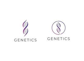 DNA logo design template icon for science technology vector