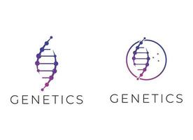 DNA logo design template icon for science technology vector