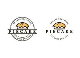 Pie cake logo for bakery, bread, ang cake shop design vector. vector