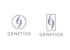 DNA logo design template icon for science technology vector