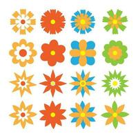 Set of aesthetic flower art shape isolated flat design vector illustration.