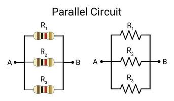 Parallel Connection of Resistors vector