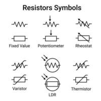 conjunto de resistor símbolos vector