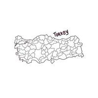 Hand Drawn Doodle Map Of Turkey. Vector Illustration