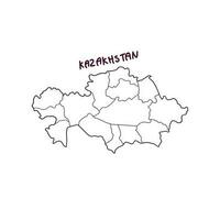 Hand Drawn Doodle Map Of Kazakhstan. Vector Illustration