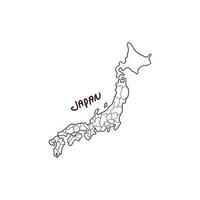 Hand Drawn Doodle Map Of Japan. Vector Illustration