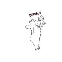 Hand Drawn Doodle Map Of Bahrain. Vector Illustration