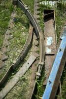 Scrap metal. Various rusty pipes and rods. photo
