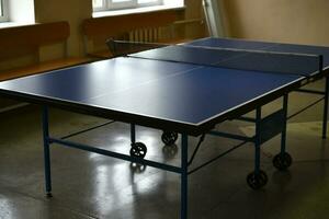 Table tennis. Table tennis table. Sports equipment. photo
