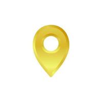 Gold Pin Location Icon Vector