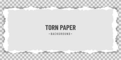 horizontal Rasgado blanco papel con suave sombra vector