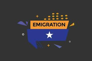 nuevo emigración, nivel, firmar, discurso, burbuja bandera, vector