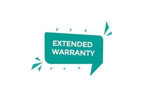 new extended warranty, level, sign, speech, bubble  banner, vector