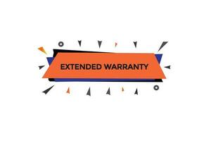 new extended warranty, level, sign, speech, bubble  banner, vector