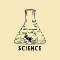 A skull inside a bottle lab vector illustration