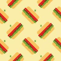 hamburger seamless pattern flat design vector illustration