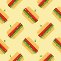 hamburger seamless pattern flat design vector illustration