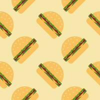 hamburger seamless pattern flat design vector illustration