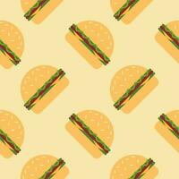 hamburger seamless pattern flat design vector illustration