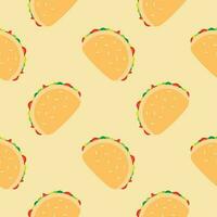 taco seamless pattern flat design vector illustration