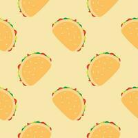 taco seamless pattern flat design vector illustration