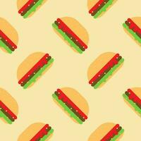 hamburger seamless pattern flat design vector illustration