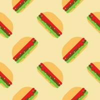 hamburger seamless pattern flat design vector illustration