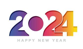 The Year 2024 New Years Greeting Symbol Logo. Vector Illustration Isolated On A White Background.