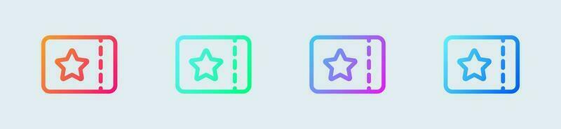 Premium line icon in gradient colors. VIP member signs vector illustration.