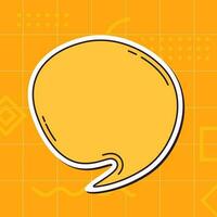 Speech bubble square background with copy space. Message banner in yellow colors vector illustration