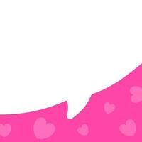 Speech bubble square background with copy space. Message banner in pink colors vector illustration