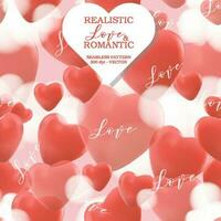 Seamless realistic love and Romantic background - 3d vector